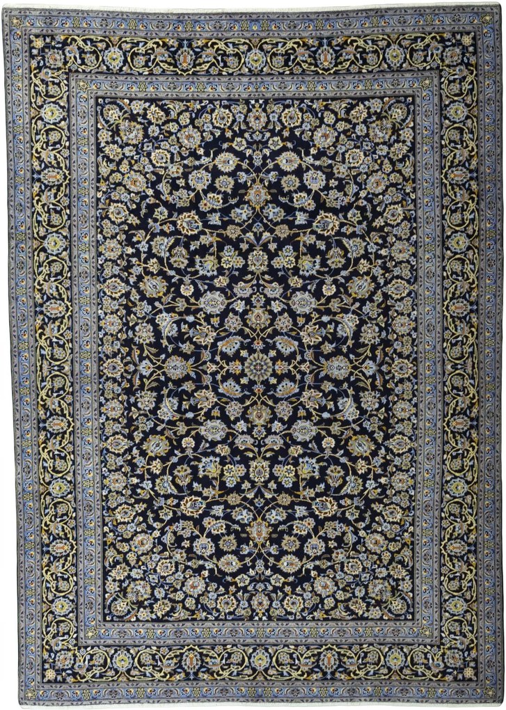 Kashan Tappeto persiano 390 x 280 Blu (Iran) Annodato A Mano