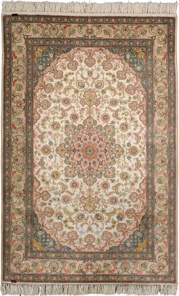 Hereke Tappeto 130x190 Beige (Cina) Annodato A Mano
