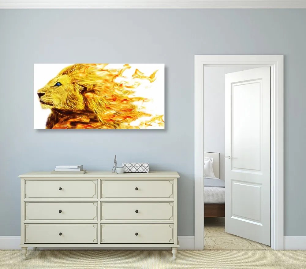 Quadro su tela – Leone infuocato