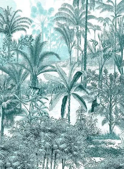 Isidore Leroy Carta da parati panoramica Amazone Hoch - Menthe