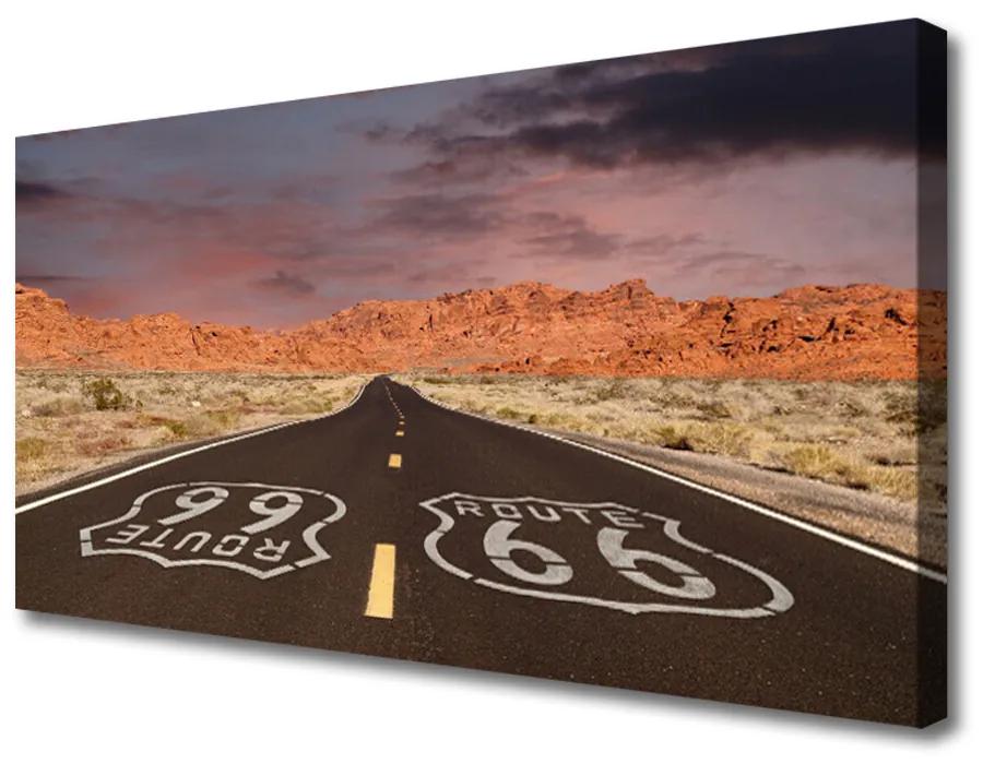 Quadro su tela Autostrada, strada del deserto 100x50 cm