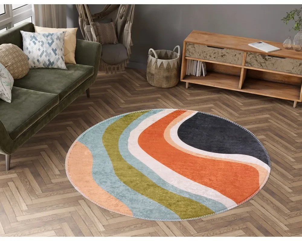 Tappeto rotondo lavabile ø 100 cm Colors of Joy – Vitaus