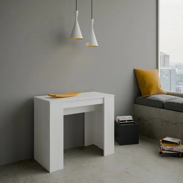 Consolle allungabile fino a 10 persone BASIC SMALL Bianco Frassino