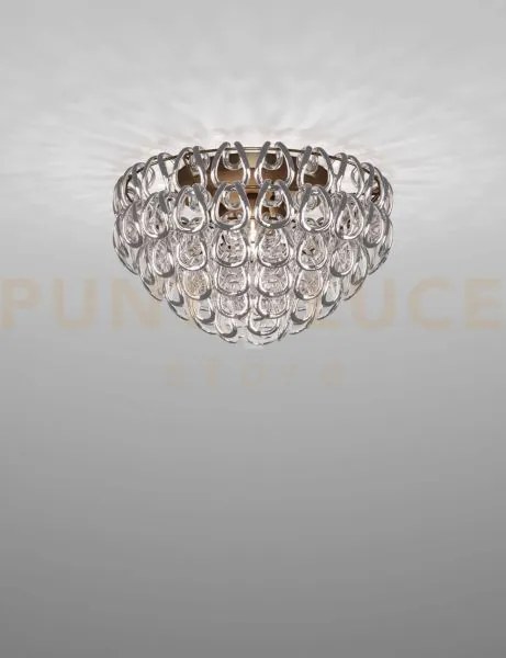 Giogali lampadadario a soffitto 60 cristallo argento e bronzo opaco...