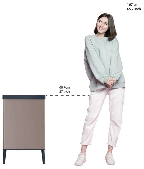 Cestino per la spazzatura rosa touch in plastica riciclata 54 l Verto High - Curver