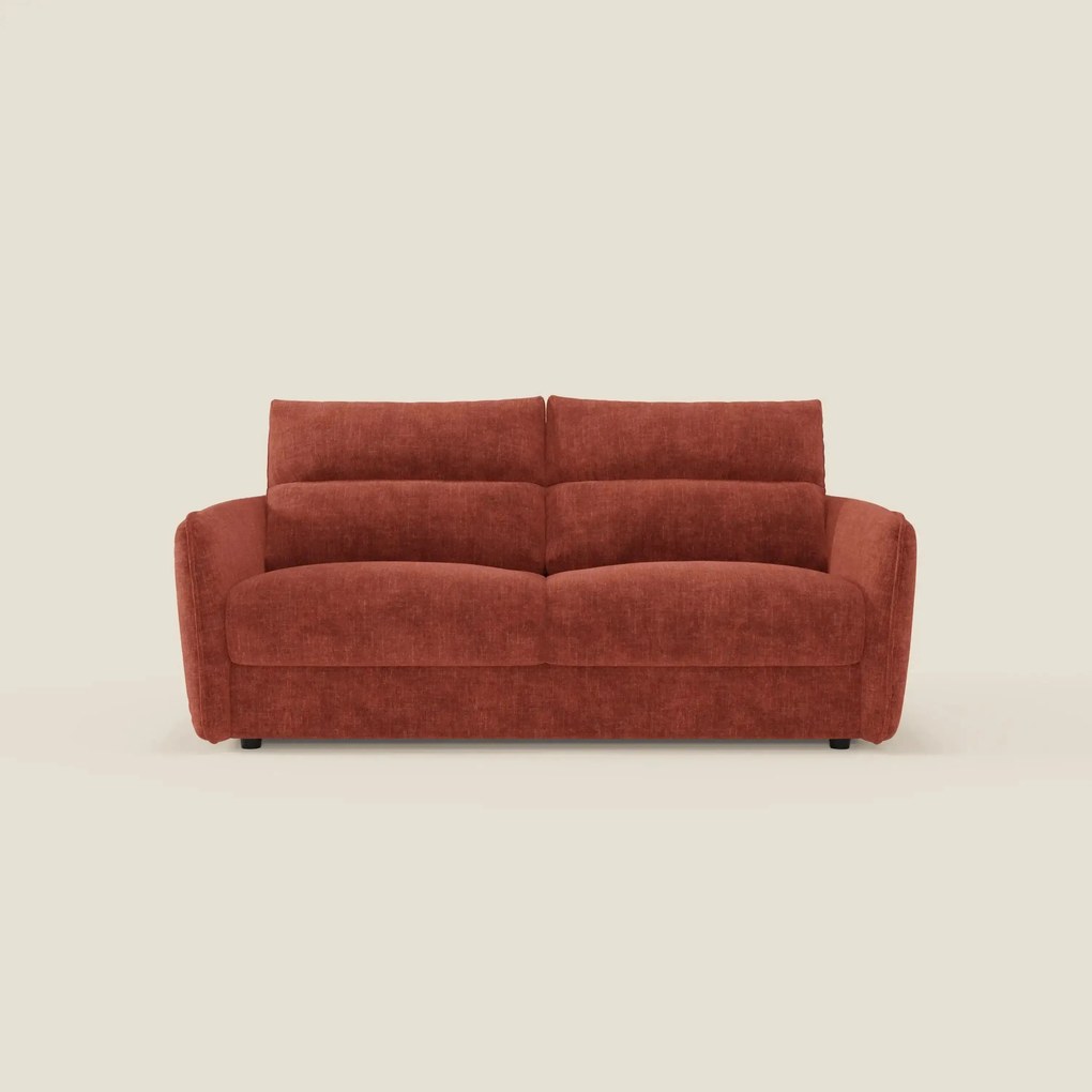 Elios Divano letto con morbidi cuscini spalliera in tessuto smacchiabile T24 ruggine