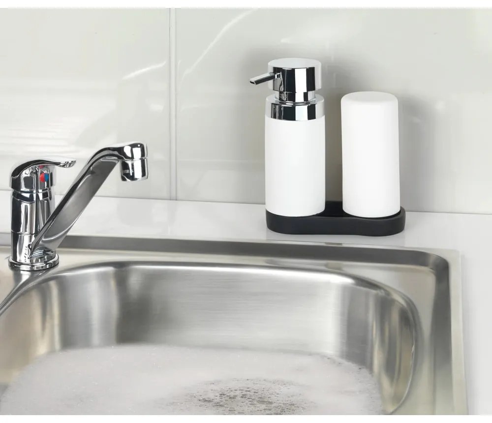 Set di 2 dispenser di detersivo bianco con vaschetta Squeeze, 250 ml Easy Squeez-e - Wenko