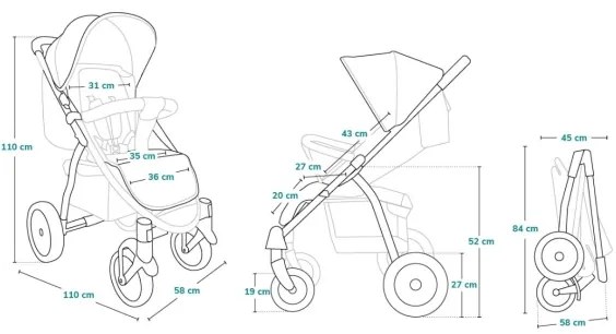 Lionelo - Passeggino sportivo ANNET PLUS Concrete