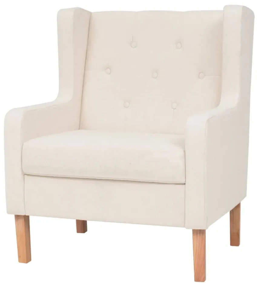 Set divani 2 pz in tessuto bianco crema