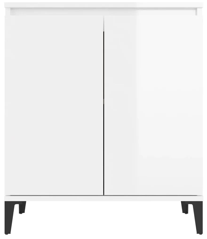 Credenza bianco lucido 60x35x70 cm in truciolato