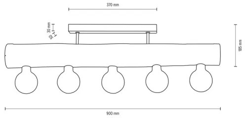 Spot-Light DO6997556 - Lampadario a plafone TRABO 5xE27/60W/230V pino