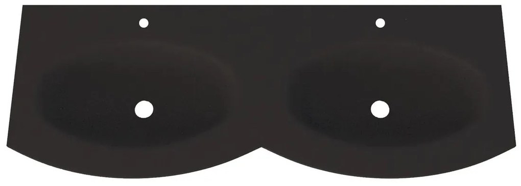 Lavabo a incasso semicerchio Vague H 1.5 cm in vetro nero