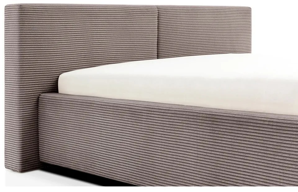 Letto matrimoniale imbottito marrone chiaro rete non inclusa 140x200 cm Cube – Meise Möbel