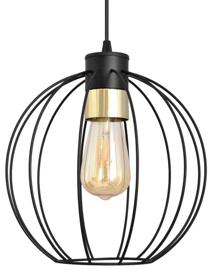 Lampadario a sospensione con filo STARLIGHT 1xE27/15W/230V nero/oro