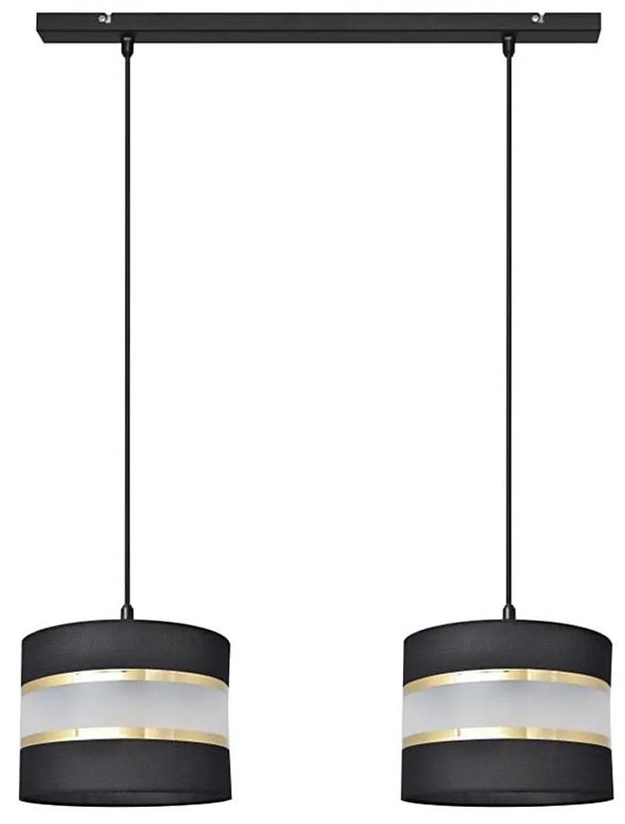 Lampadario a sospensione con filo HELEN 2xE27/15W/230V nero/oro