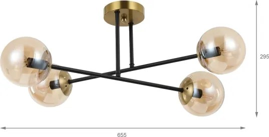 Brilagi - Plafoniera MALIVA 4xE14/15W/230V dorata