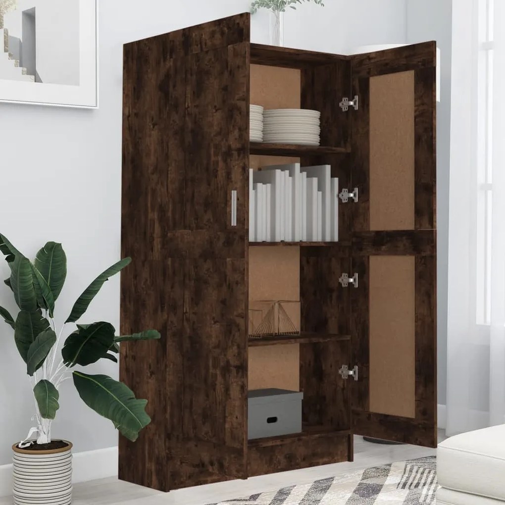 Libreria rovere fumo 82,5x30,5x150 cm in legno multistrato