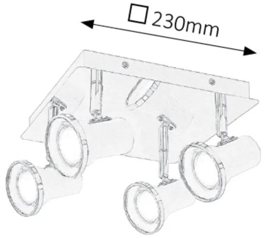 Rabalux 5500 - LED Luce Spot da bagno STEVE 4xGU10/4,5W/230V