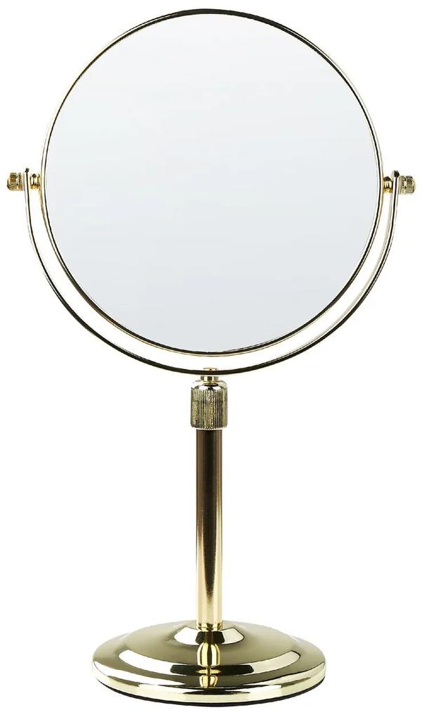 Specchio da tavolo oro ø 20 cm AVERYON Beliani