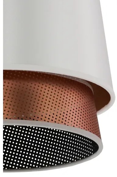 Duolla - Lampadario a sospensione con filo BELL SHINY 1xE27/15W/230V diametro 25 cm bianco/rame