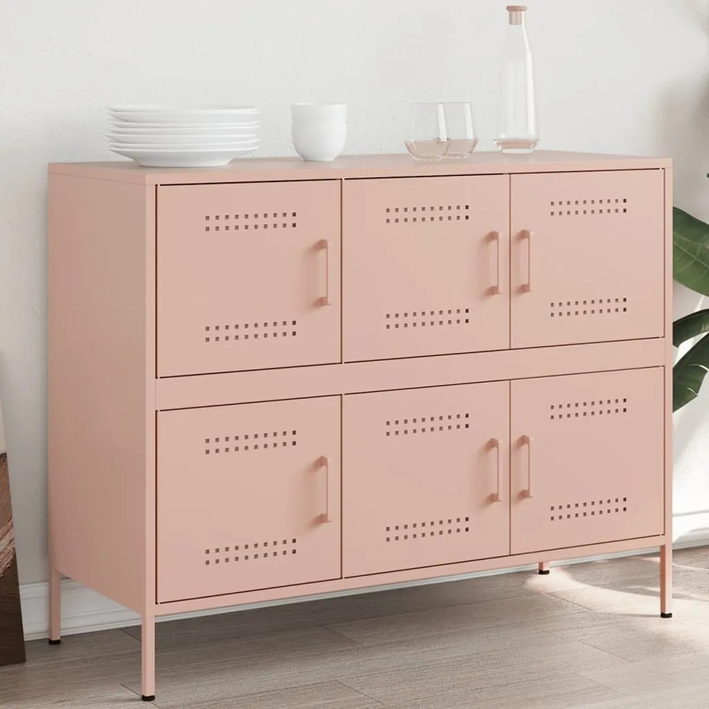 Credenza Rosa 100,5x39x79 Cm İn Acciaio /
