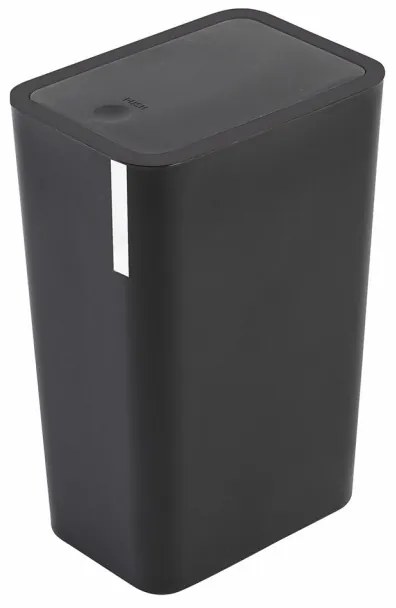 Pattumiera 8 litri Nera in Plastica Con Coperchio Push Moderna
