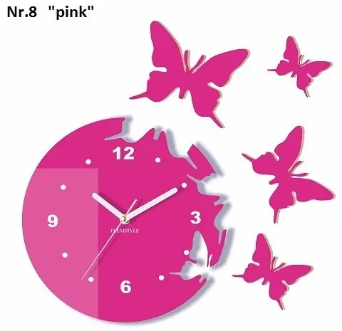 Orologio Da Parete In Vinile Con Farfalle E Fiori - Luci LED Notte Con Telecomando, 30 Cm, Silenzioso, Regalo Creativo