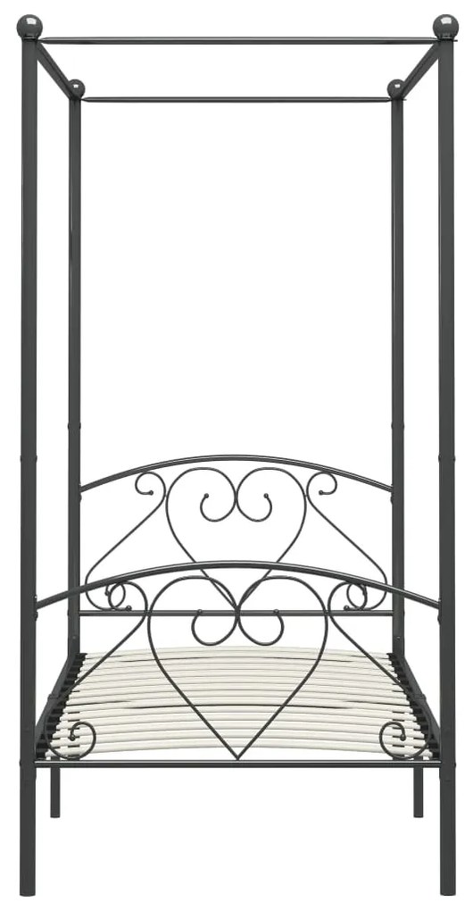 Letto a baldacchino grigio in metallo 120x200 cm