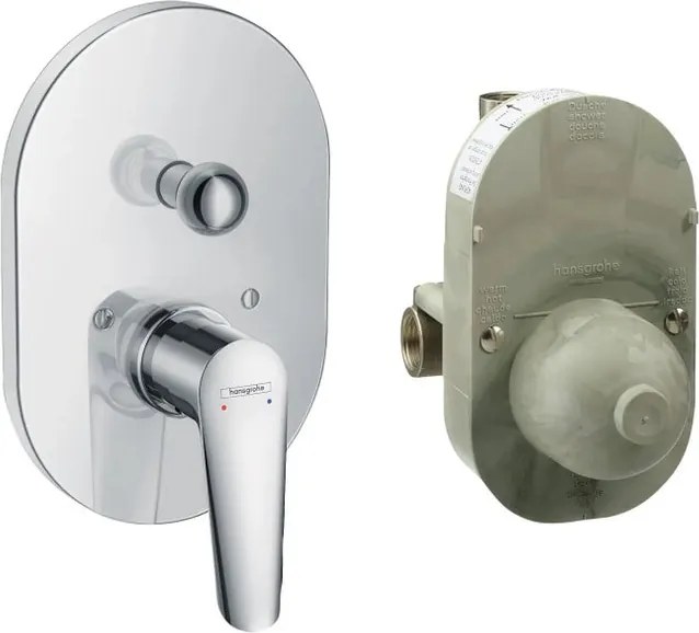 Rubinetto per doccia getto laminare cristallino Logis E cromo lucido HANSGROHE