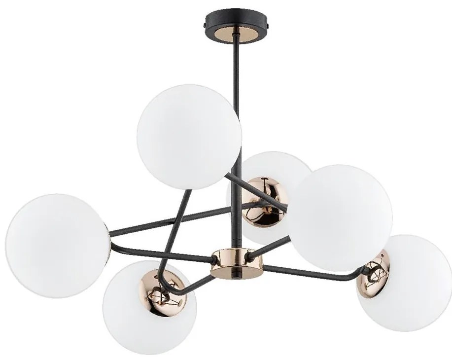 Lampadario a sospensione con supporto rigido SAGITO 6xE14/10W/230V oro