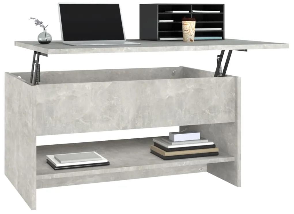 Tavolino da salotto grigio cemento 80x50x40cm legno multistrato