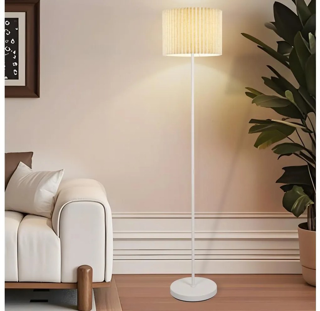 Brilagi - Lampada da terra NORDIC WAVE 1xE27/15W/230V lino/bianco