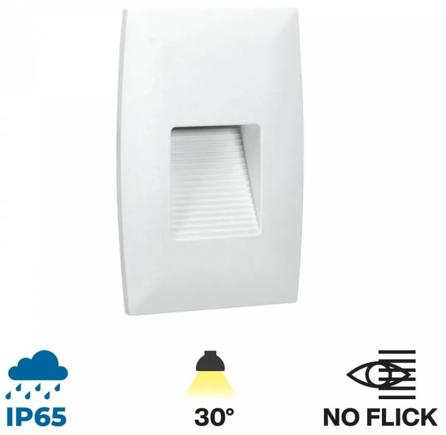 Segnapasso LED per scatola 503 2W IP65 Luce Asimmetrica - No Flickering Colore Bianco Caldo 3.000K