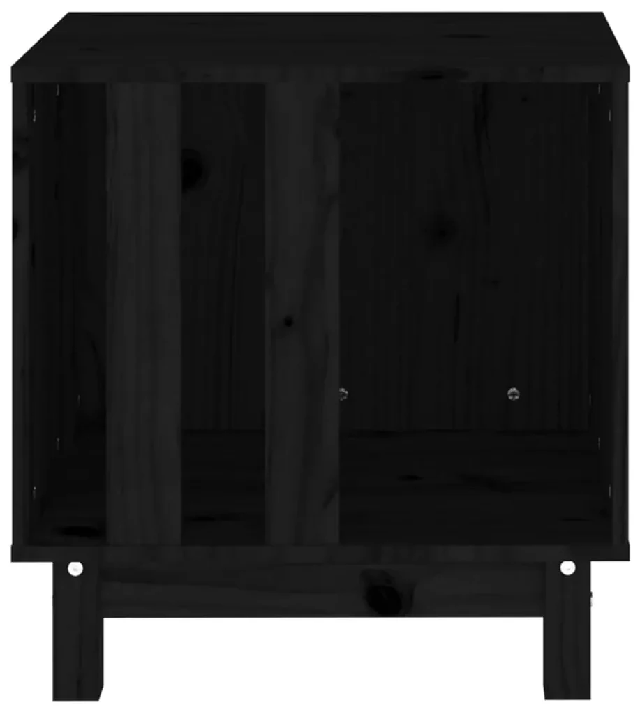 Casetta per cani nero 50x40x52 cm in legno massello di pino