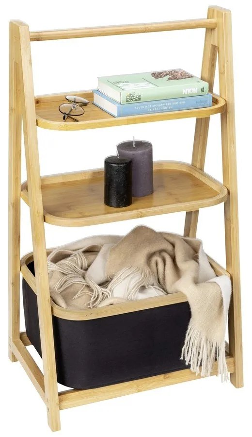 Mensola da bagno in bambù nero/naturale 44x80 cm Ecori - Wenko