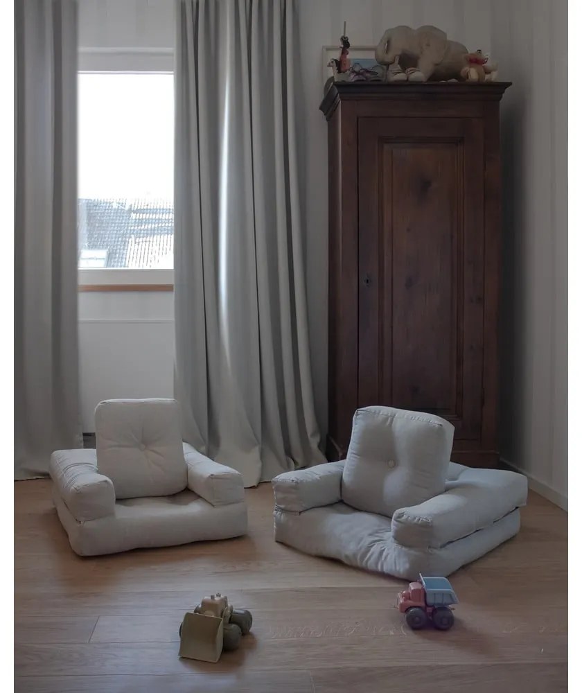 Poltrona pieghevole per bambini con sgabello Grigio scuro Mini Cube - Karup Design