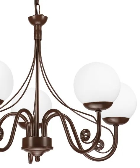 Brilagi - LED Lampadario a sospensione con catena COTTAGE 5xG9/40W/230V marrone/bianco