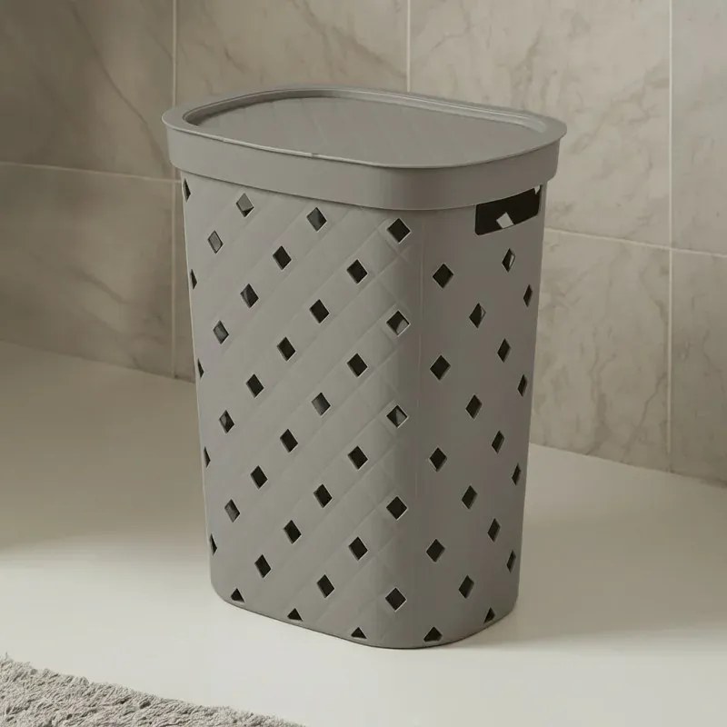 Portabiancheria tortora 55 litri in plastica resistente – Fiber