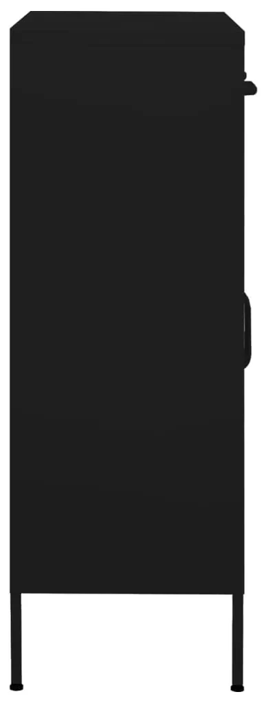 Armadietto nero 80x35x101,5 cm in acciaio
