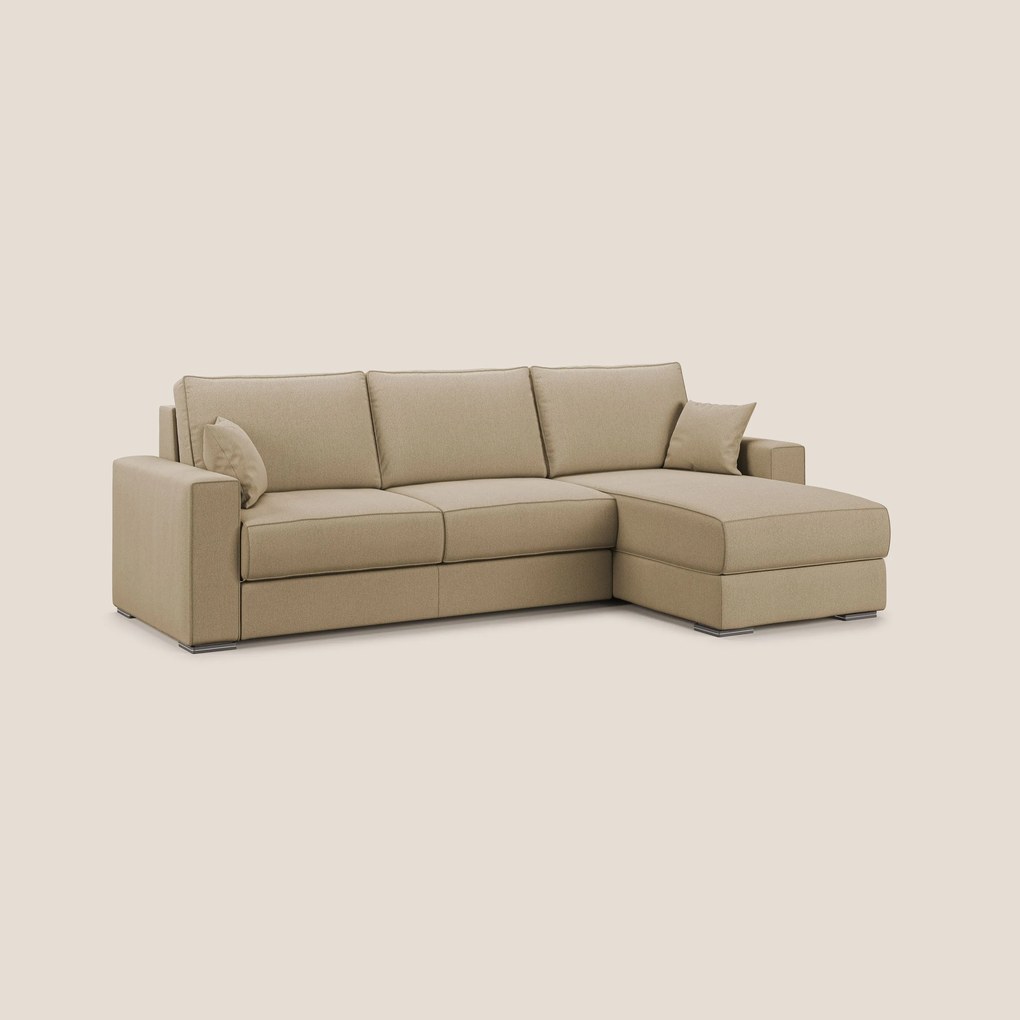 Dream Divano letto angolare in tessuto smacchiabile T05 beige