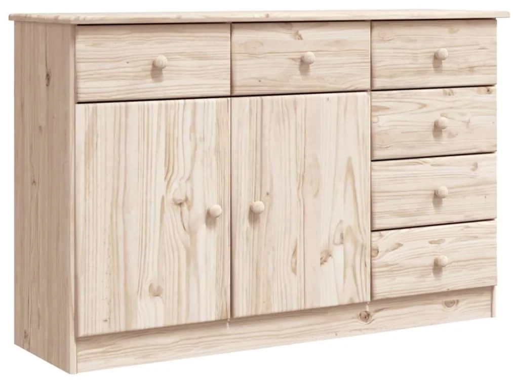 Credenza alta 112x35x73 cm in legno massello di pino