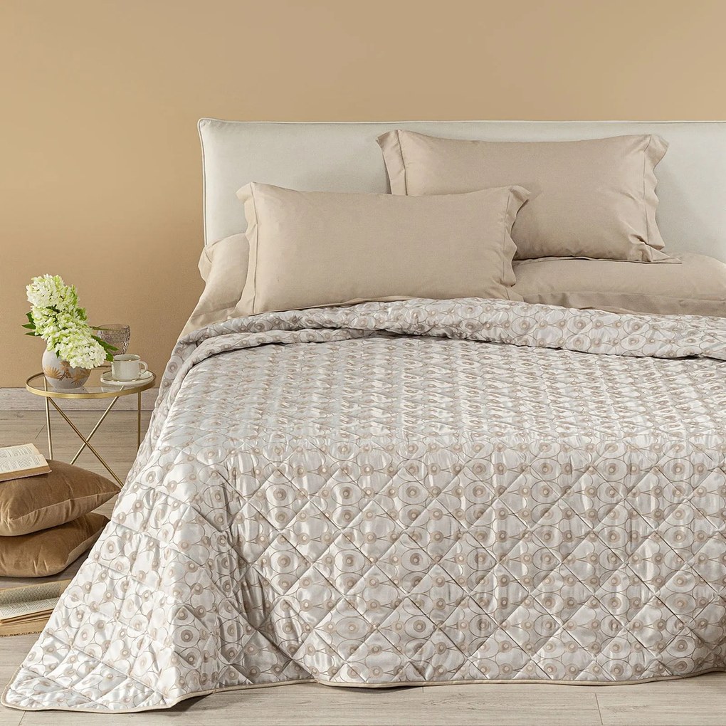 Copriletto Trapuntato in Raso Jacquard Collins Matrimoniale
