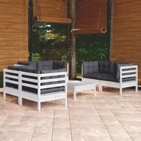 Set Divani da Giardino 7 pz con Cuscini in Massello di Pino cod mxl 40528