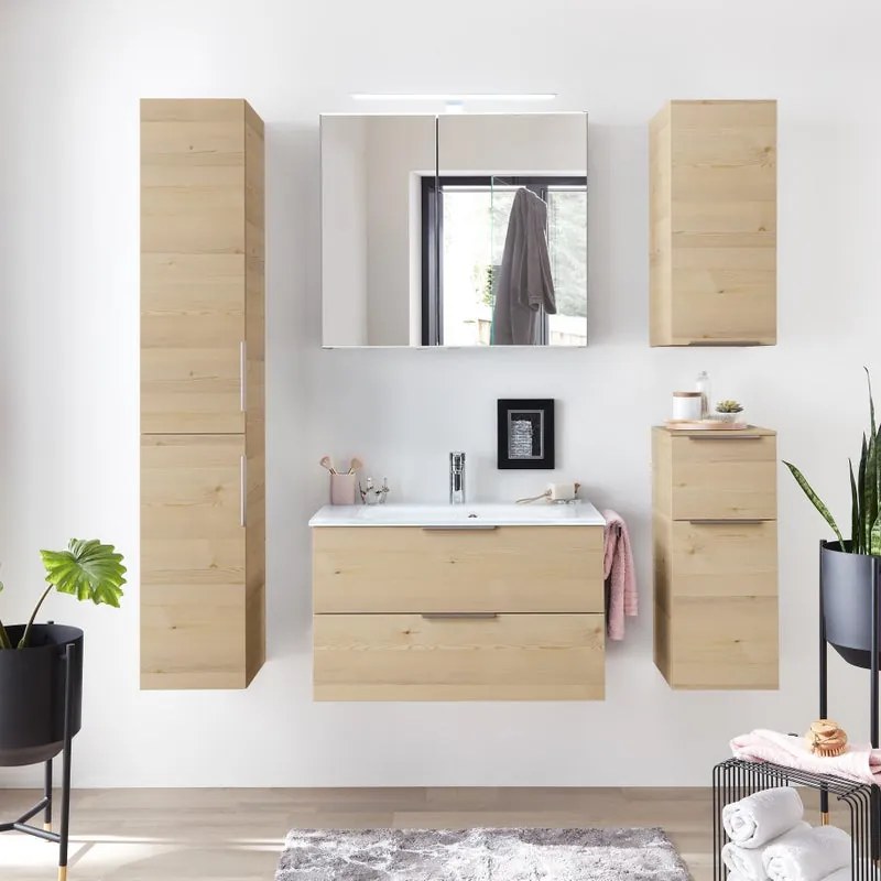 Colonna per mobile bagno Madeo PELIPAL 2 ante P 33 x L 30 x H 168 cm pino polar