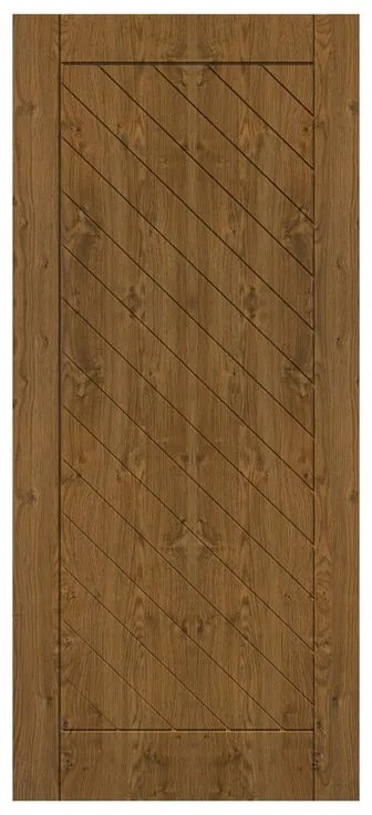 Pannello per porta d'ingresso P042 pellicolato pvc noce L 92  x H 210.5 cm, Sp 6 mm apertura destra