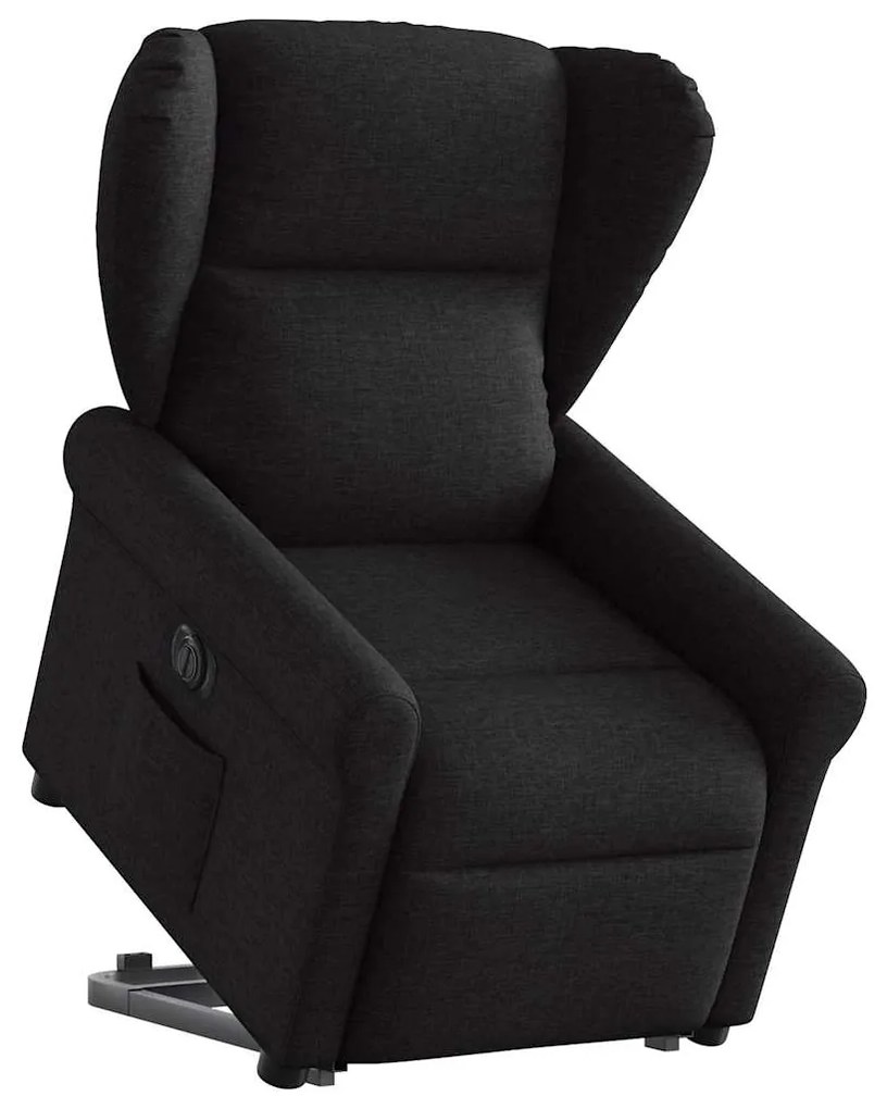 Poltrona Alzapersona Reclinabile Elettrica Nera İn Tessuto /