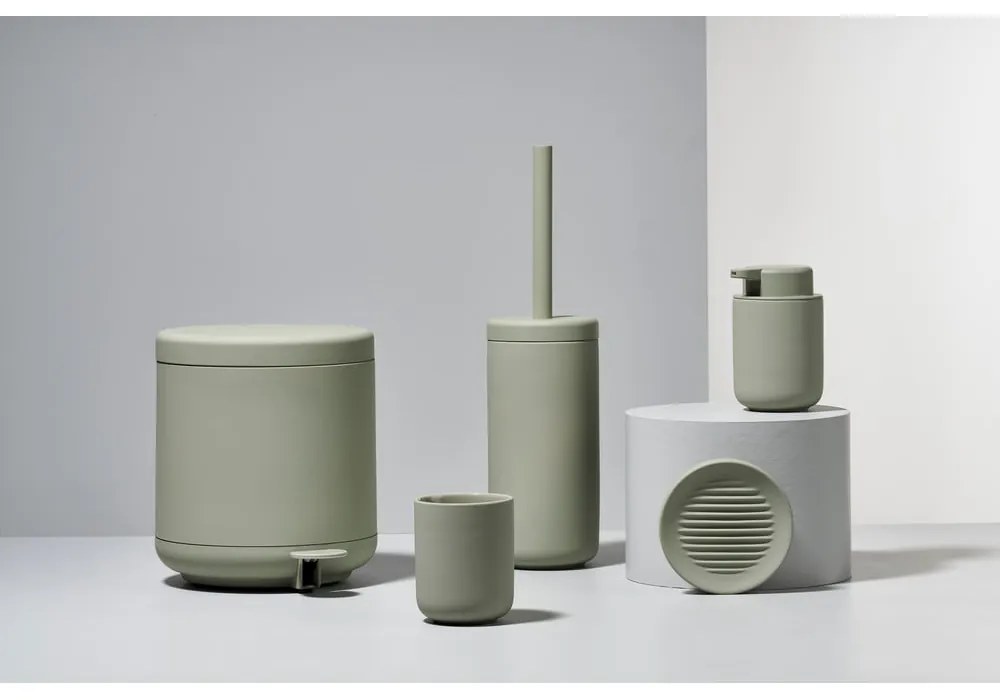 Tazza in gres verde-grigio per spazzolini da denti Ume - Zone