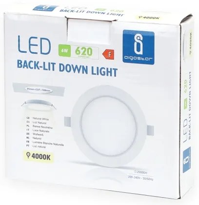 Aigostar - Lampada LED da incasso LED/6W/230V 4000K diametro 11,8 cm bianco
