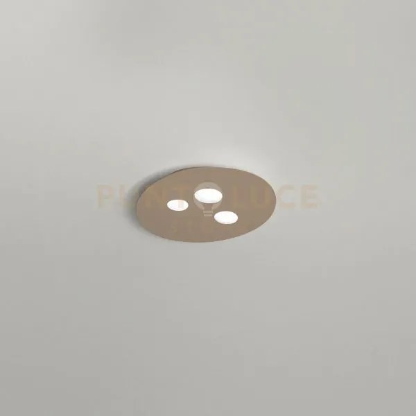 Luna p/p - plafoniera metallo e alluminio tortora 3 luci attacco gx...