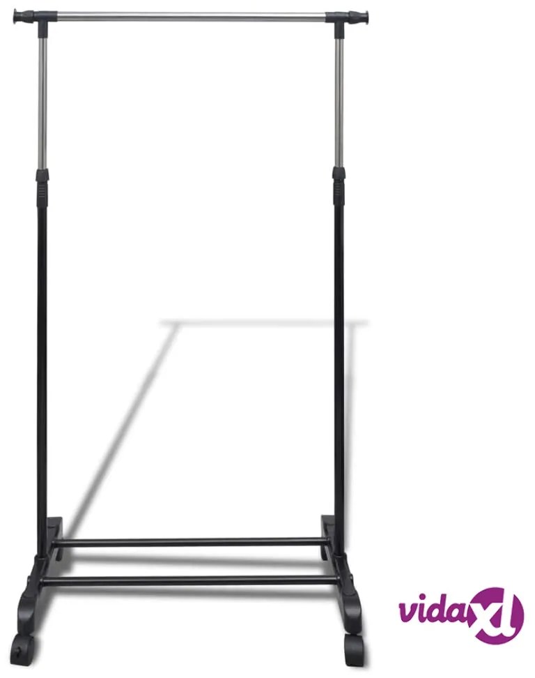 vidaXL Appendiabiti Regolabili 2 pz con 1 Asta per Abiti
